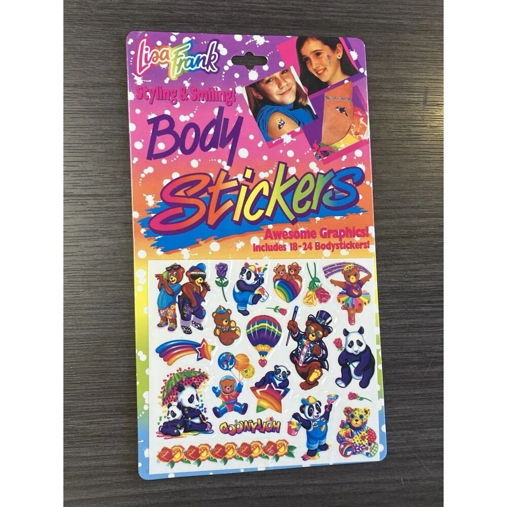 Vintage Lisa Frank Lot of 6 Packs Body Stickers Temporary Tattoos Transfers New
